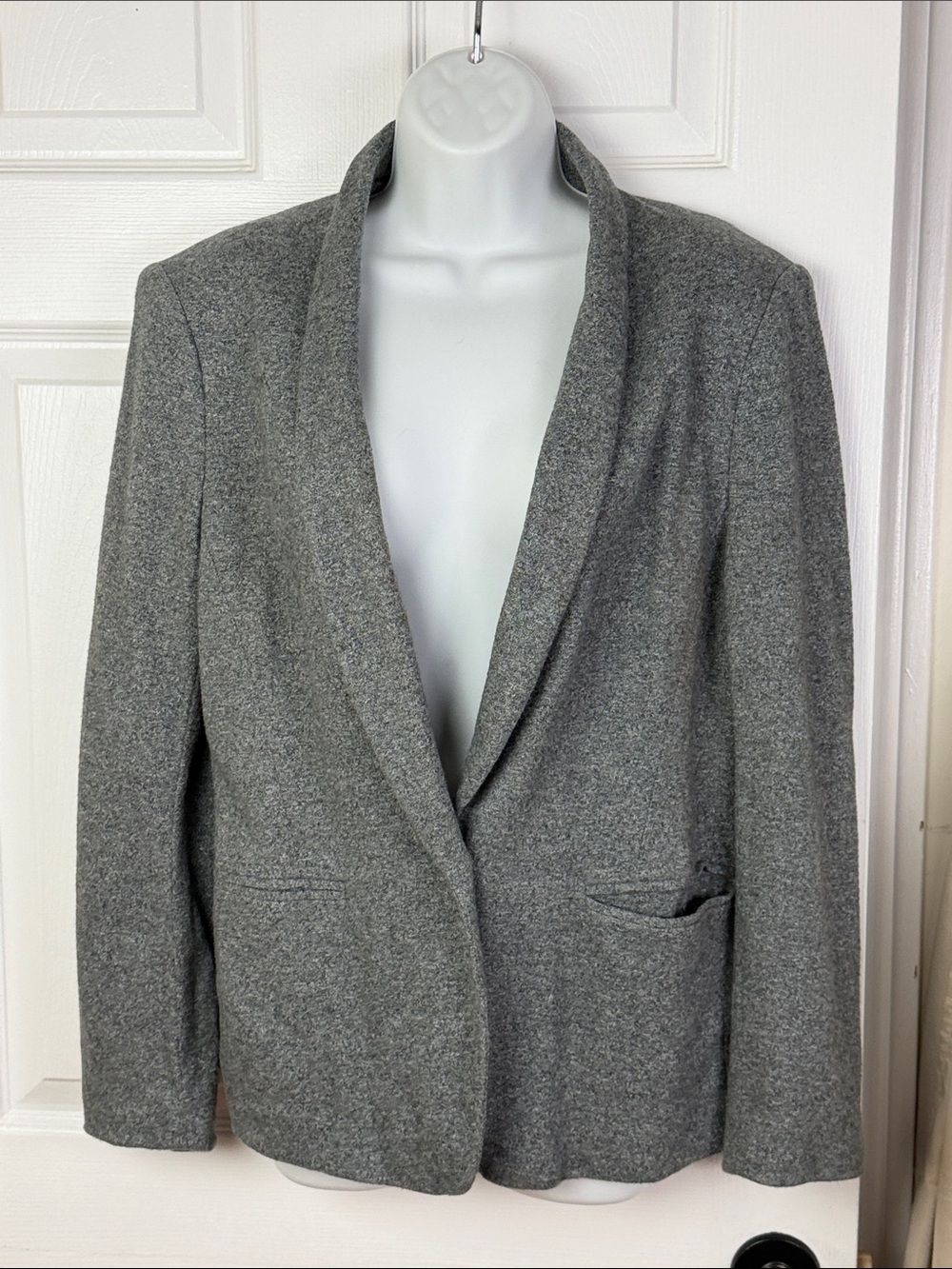 Loft women’s heather grey knit blazer jacket size large
